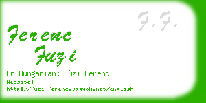 ferenc fuzi business card